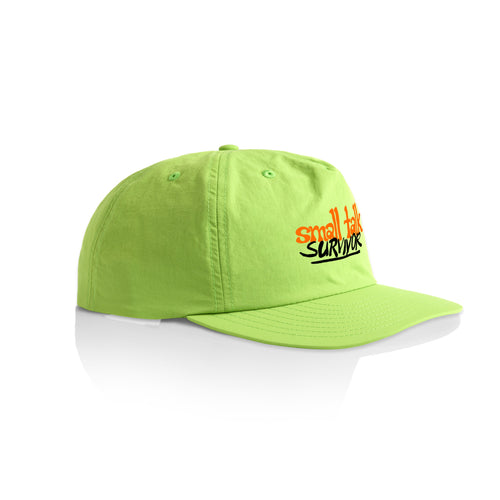 Small Talk Survivor Hat by Lonely Kids Club. All clothing from our T-shirts to our shorts and hoodies are ethically made, and printed packed and shipped from Sydney.