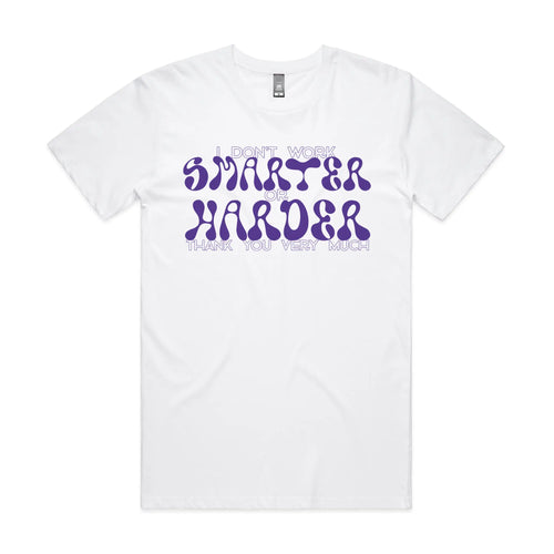 Smarter Or Harder Tee by Lonely Kids Club. All clothing from our T-shirts to our shorts and hoodies are ethically made, and printed packed and shipped from Sydney.