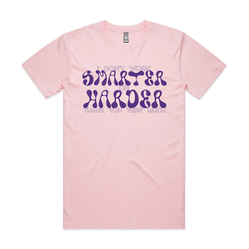 Smarter Or Harder Tee by Lonely Kids Club. All clothing from our T-shirts to our shorts and hoodies are ethically made, and printed packed and shipped from Sydney.