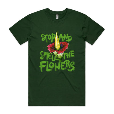 Smell The Flowers Tee by Lonely Kids Club. All clothing from our T-shirts to our shorts and hoodies are ethically made, and printed packed and shipped from Sydney.