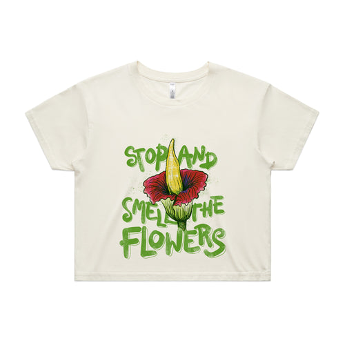 Smell The Flowers Tee by Lonely Kids Club. All clothing from our T-shirts to our shorts and hoodies are ethically made, and printed packed and shipped from Sydney.