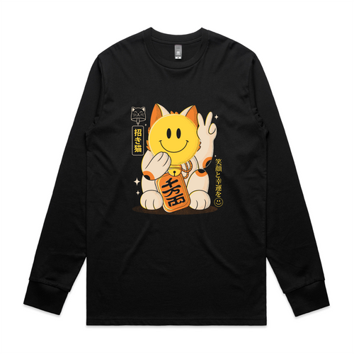 Smiley Maneki Tee by Lonely Kids Club. All clothing from our T-shirts to our shorts and hoodies are ethically made, and printed packed and shipped from Sydney.