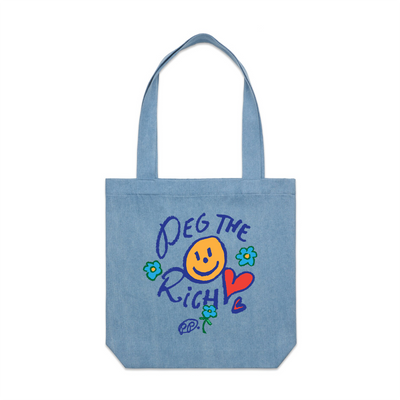 Smiley Tote by Lonely Kids Club. All clothing from our T-shirts to our shorts and hoodies are ethically made, and printed packed and shipped from Sydney.