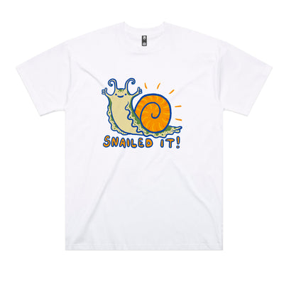 Snailed It Tee by Lonely Kids Club. All clothing from our T-shirts to our shorts and hoodies are ethically made, and printed packed and shipped from Sydney.