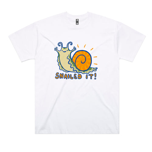 Snailed It Tee by Lonely Kids Club. All clothing from our T-shirts to our shorts and hoodies are ethically made, and printed packed and shipped from Sydney.