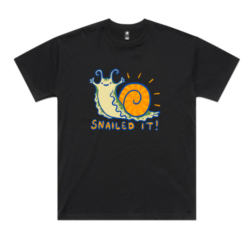 Snailed It Tee by Lonely Kids Club. All clothing from our T-shirts to our shorts and hoodies are ethically made, and printed packed and shipped from Sydney.