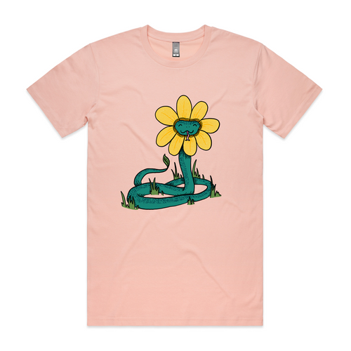 Snake Flower Tee by Lonely Kids Club. All clothing from our T-shirts to our shorts and hoodies are ethically made, and printed packed and shipped from Sydney.