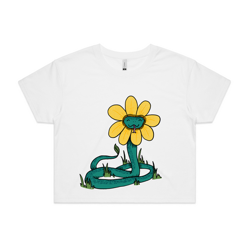 Snake Flower Tee by Lonely Kids Club. All clothing from our T-shirts to our shorts and hoodies are ethically made, and printed packed and shipped from Sydney.