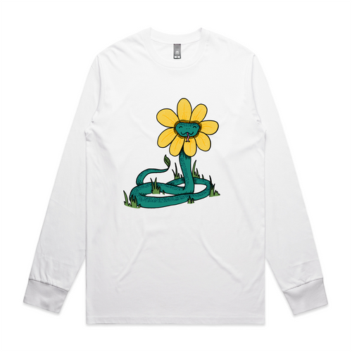 Snake Flower Tee by Lonely Kids Club. All clothing from our T-shirts to our shorts and hoodies are ethically made, and printed packed and shipped from Sydney.