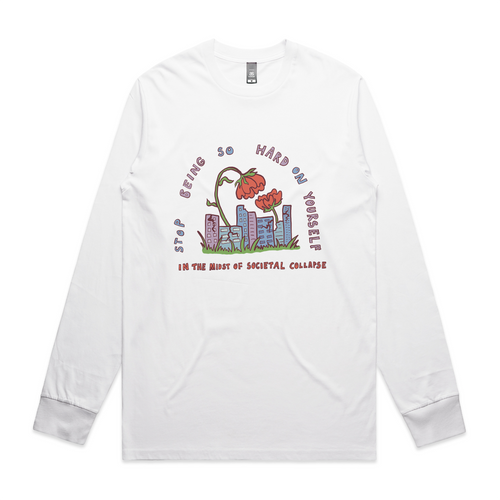 Societal Collapse Tee by Lonely Kids Club. All clothing from our T-shirts to our shorts and hoodies are ethically made, and printed packed and shipped from Sydney.
