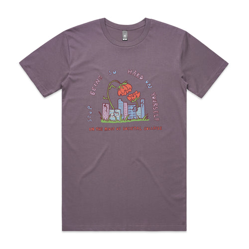Societal Collapse Tee by Lonely Kids Club. All clothing from our T-shirts to our shorts and hoodies are ethically made, and printed packed and shipped from Sydney.
