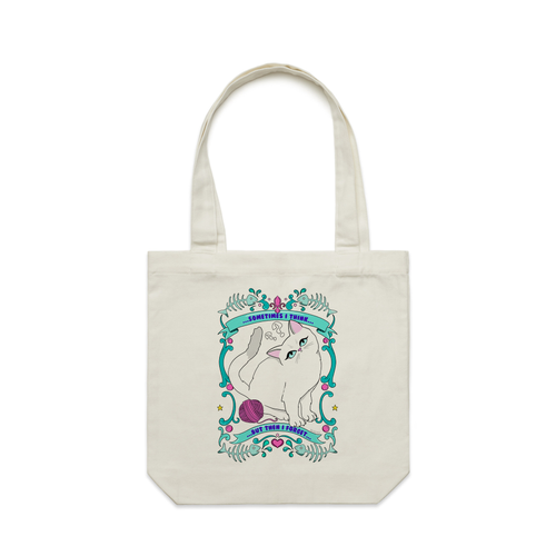 Sometimes I Think Tote by Lonely Kids Club. All clothing from our T-shirts to our shorts and hoodies are ethically made, and printed packed and shipped from Sydney.