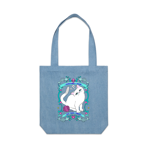 Sometimes I Think Tote by Lonely Kids Club. All clothing from our T-shirts to our shorts and hoodies are ethically made, and printed packed and shipped from Sydney.