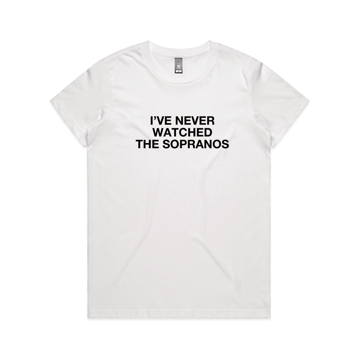 White Maple fitted t-shirt with The Sopranos TV design from Lonely Kids Club