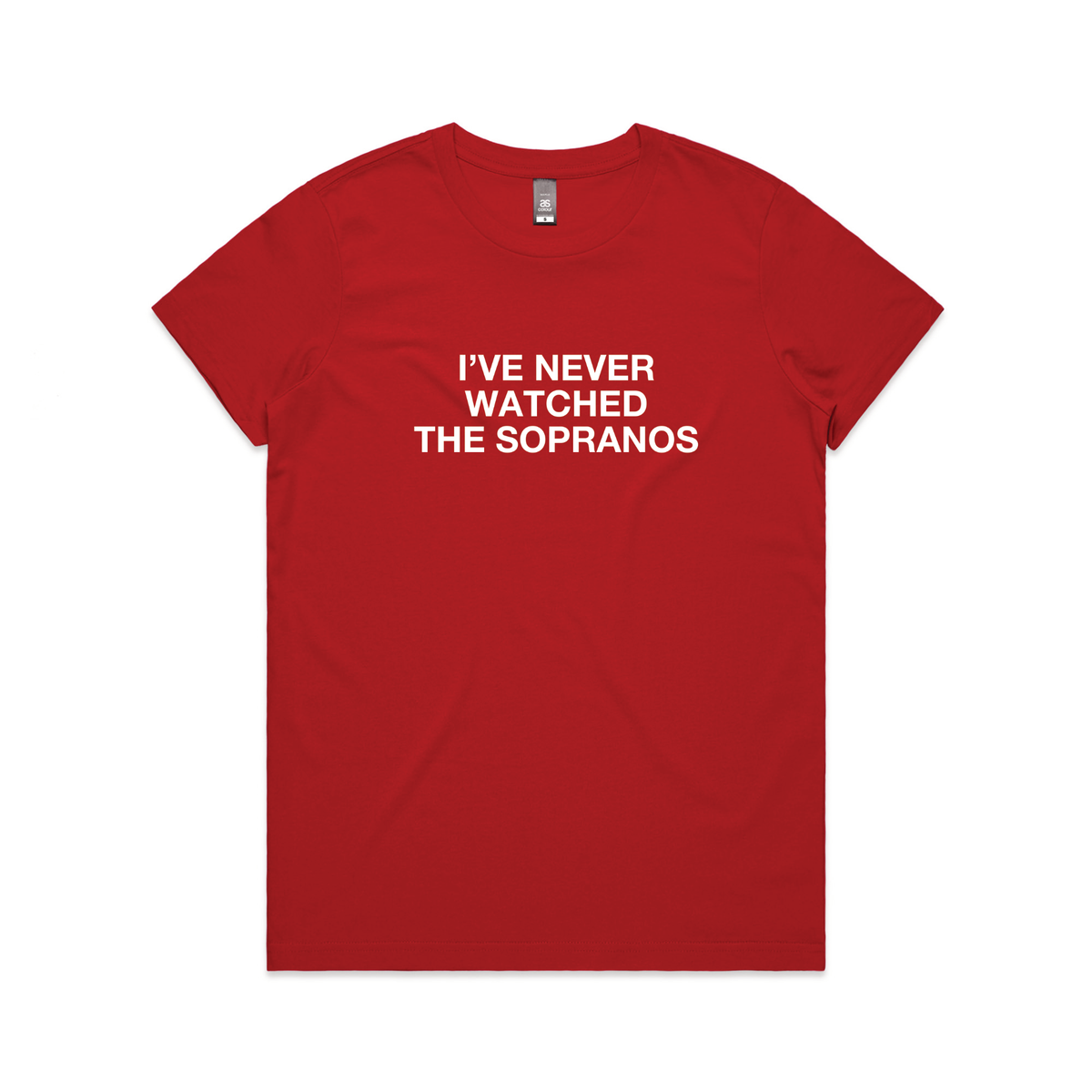 Red Maple fitted t-shirt with The Sopranos TV design from Lonely Kids Club