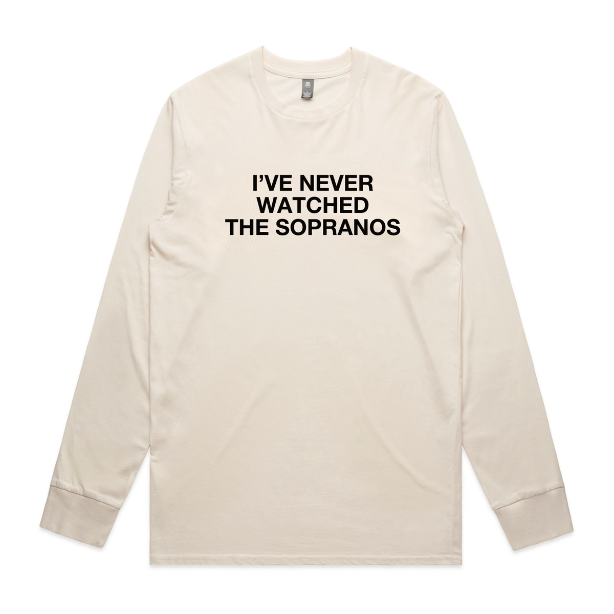 Ecru long sleeve t-shirt with The Sopranos TV design from Lonely Kids Club