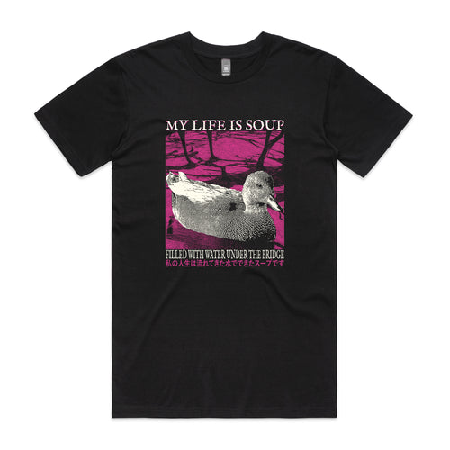 My Life Is Soup Tee by Lonely Kids Club. All clothing from our T-shirts to our shorts and hoodies are ethically made, and printed packed and shipped from Sydney.