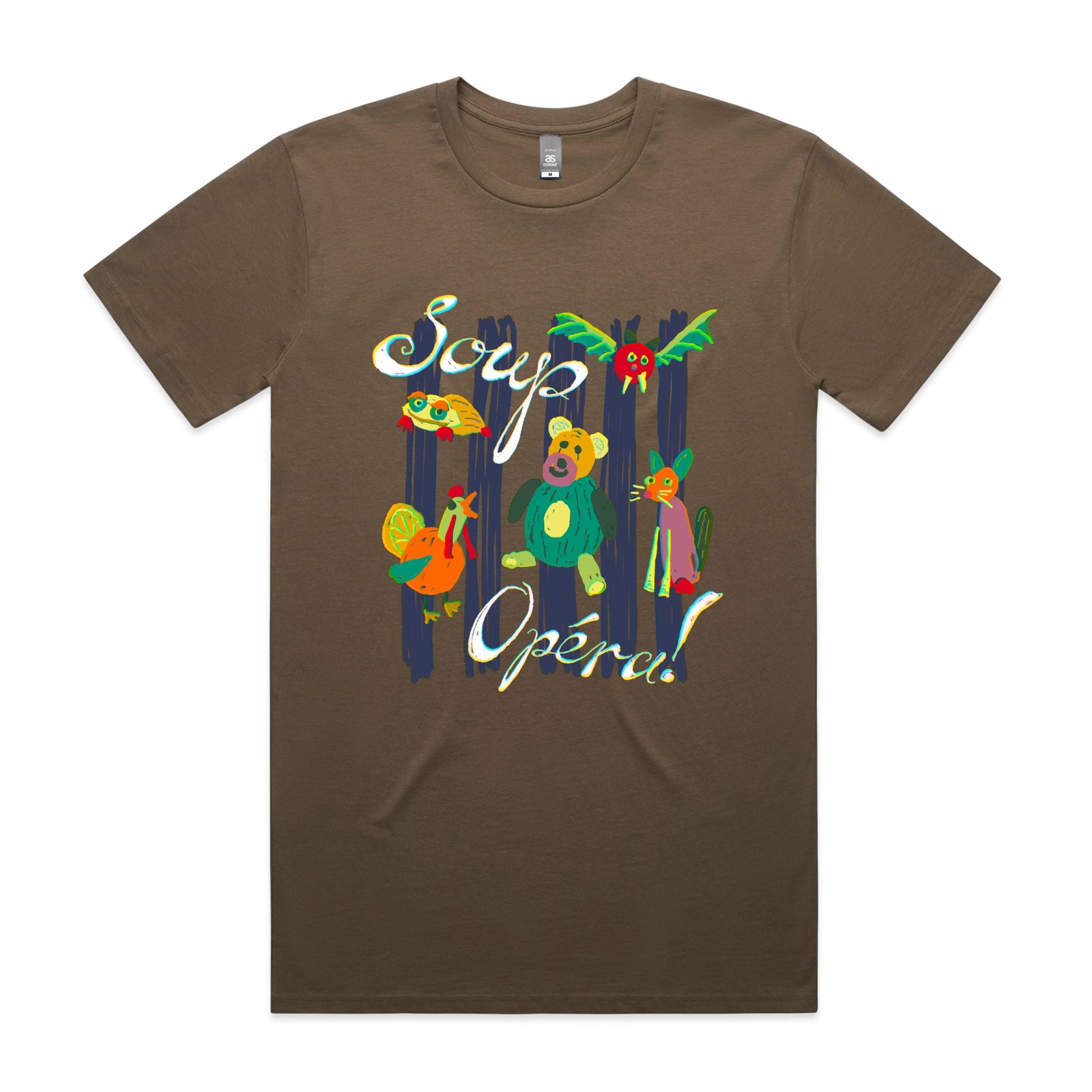 Soup Opera Tee by Lonely Kids Club. All clothing from our T-shirts to our shorts and hoodies are ethically made, and printed packed and shipped from Sydney.