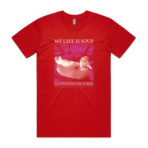 My Life Is Soup Tee by Lonely Kids Club. All clothing from our T-shirts to our shorts and hoodies are ethically made, and printed packed and shipped from Sydney.