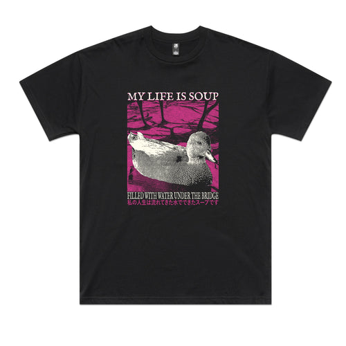 My Life Is Soup Tee by Lonely Kids Club. All clothing from our T-shirts to our shorts and hoodies are ethically made, and printed packed and shipped from Sydney.