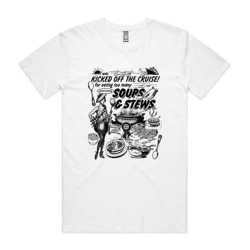 Soups & Stews Tee by Lonely Kids Club. All clothing from our T-shirts to our shorts and hoodies are ethically made, and printed packed and shipped from Sydney.