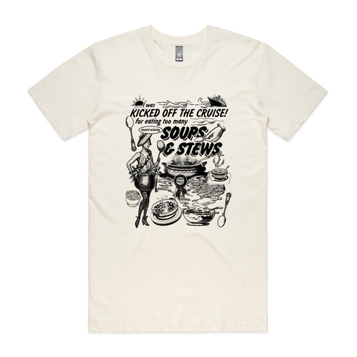 Soups & Stews Tee by Lonely Kids Club. All clothing from our T-shirts to our shorts and hoodies are ethically made, and printed packed and shipped from Sydney.