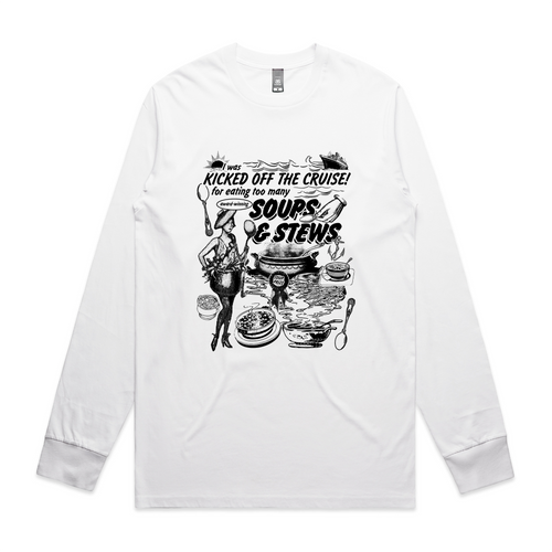 Soups & Stews Tee by Lonely Kids Club. All clothing from our T-shirts to our shorts and hoodies are ethically made, and printed packed and shipped from Sydney.