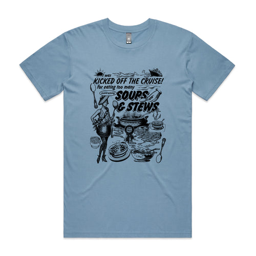 Soups & Stews Tee by Lonely Kids Club. All clothing from our T-shirts to our shorts and hoodies are ethically made, and printed packed and shipped from Sydney.