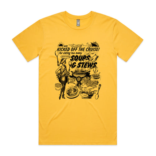 Soups & Stews Tee by Lonely Kids Club. All clothing from our T-shirts to our shorts and hoodies are ethically made, and printed packed and shipped from Sydney.