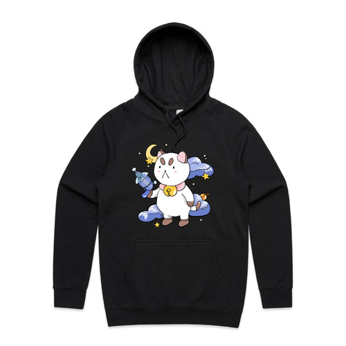 Space Bandit Hoodie by Lonely Kids Club. All clothing from our T-shirts to our shorts and hoodies are ethically made, and printed packed and shipped from Sydney.