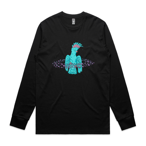 Space Cockatoo Tee by Lonely Kids Club. All clothing from our T-shirts to our shorts and hoodies are ethically made, and printed packed and shipped from Sydney.