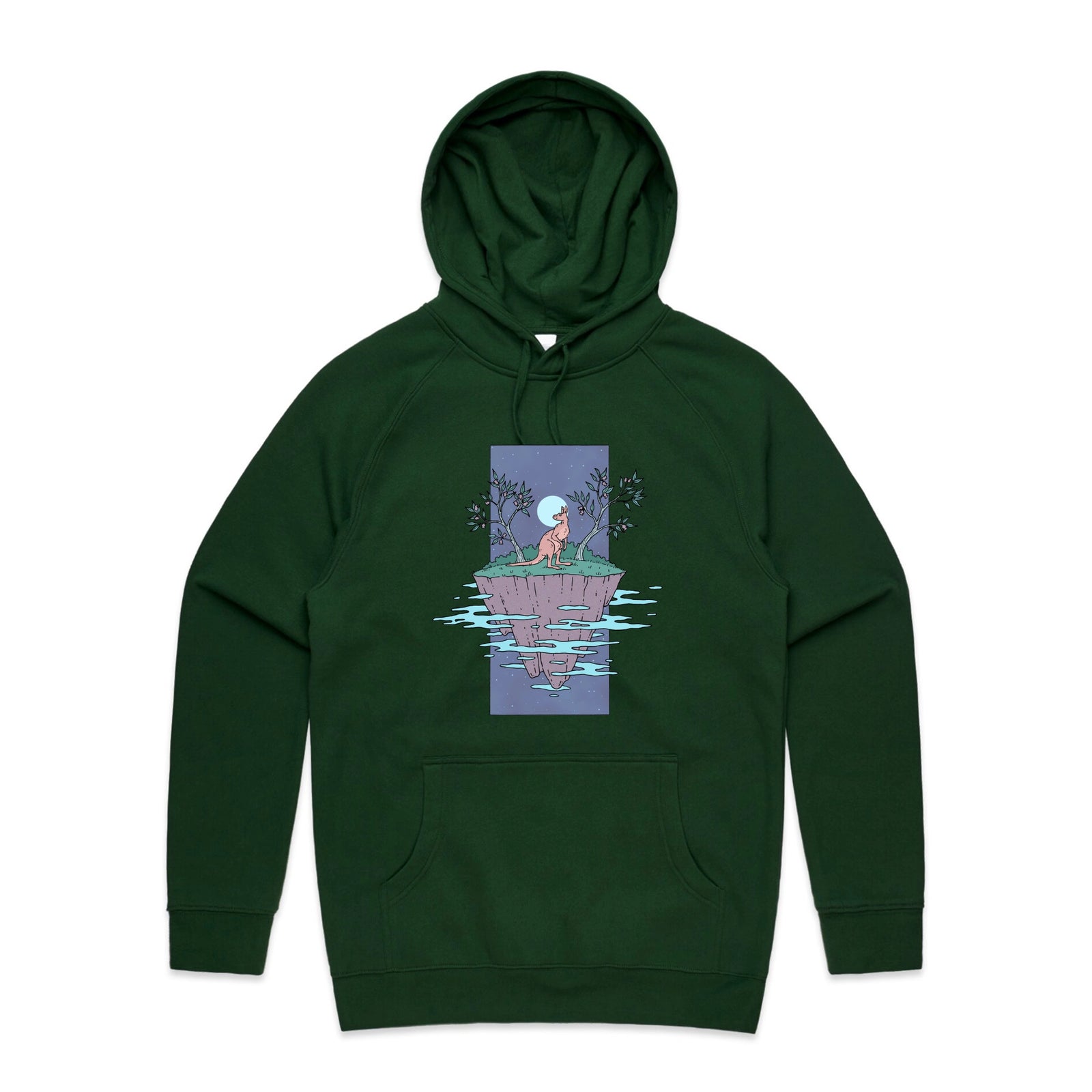 Space Kangaroo Hoodie by Lonely Kids Club. All clothing from our T-shirts to our shorts and hoodies are ethically made, and printed packed and shipped from Sydney.