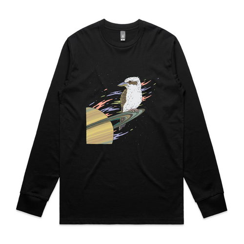 Space Kookaburra Tee by Lonely Kids Club. All clothing from our T-shirts to our shorts and hoodies are ethically made, and printed packed and shipped from Sydney.