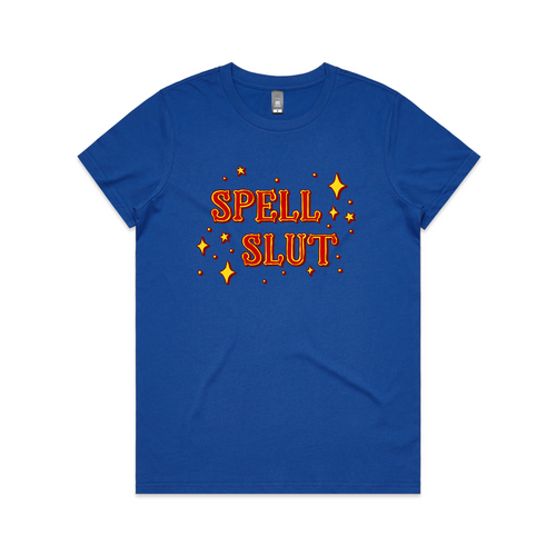 Spell Slut Tee by Lonely Kids Club. All clothing from our T-shirts to our shorts and hoodies are ethically made, and printed packed and shipped from Sydney.