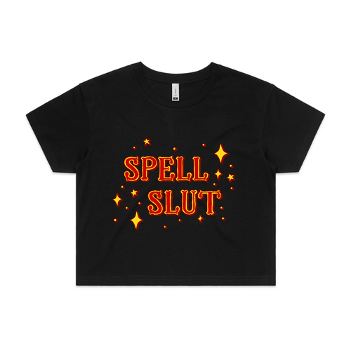 Spell Slut Tee by Lonely Kids Club. All clothing from our T-shirts to our shorts and hoodies are ethically made, and printed packed and shipped from Sydney.