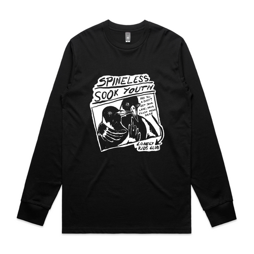 Spineless Sook Youth Tee by Lonely Kids Club. All clothing from our T-shirts to our shorts and hoodies are ethically made, and printed packed and shipped from Sydney.