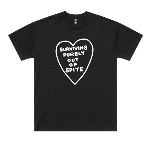 Spite Tee by Lonely Kids Club. All clothing from our T-shirts to our shorts and hoodies are ethically made, and printed packed and shipped from Sydney.