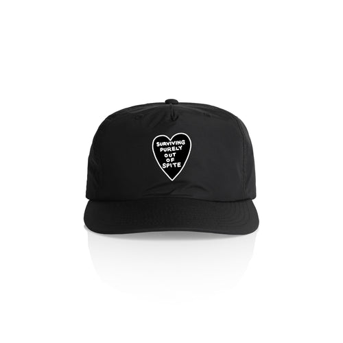 Spite Cap by Lonely Kids Club. All clothing from our T-shirts to our shorts and hoodies are ethically made, and printed packed and shipped from Sydney.