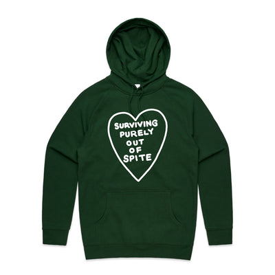 Spite Hoodie by Lonely Kids Club. All clothing from our T-shirts to our shorts and hoodies are ethically made, and printed packed and shipped from Sydney.