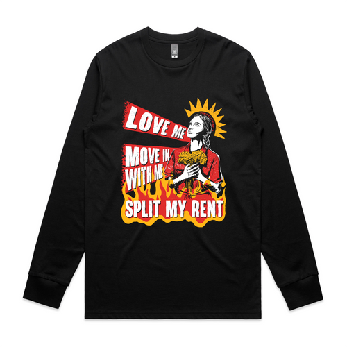 Split My Rent Tee by Lonely Kids Club. All clothing from our T-shirts to our shorts and hoodies are ethically made, and printed packed and shipped from Sydney.