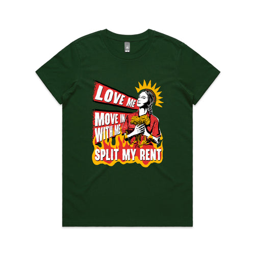Split My Rent Tee by Lonely Kids Club. All clothing from our T-shirts to our shorts and hoodies are ethically made, and printed packed and shipped from Sydney.