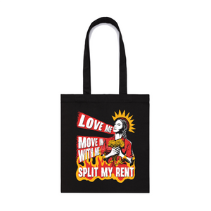 Split My Rent Tote by Lonely Kids Club. All clothing from our T-shirts to our shorts and hoodies are ethically made, and printed packed and shipped from Sydney.