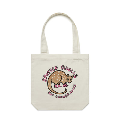 Spotted Quolls Tote by Lonely Kids Club. All clothing from our T-shirts to our shorts and hoodies are ethically made, and printed packed and shipped from Sydney.