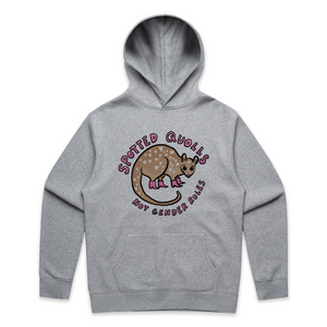 Spotted Quolls Hoodie by Lonely Kids Club. All clothing from our T-shirts to our shorts and hoodies are ethically made, and printed packed and shipped from Sydney.