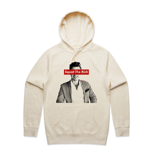Squat The Rich Hoodie by Lonely Kids Club. All clothing from our T-shirts to our shorts and hoodies are ethically made, and printed packed and shipped from Sydney.