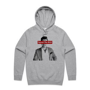 Squat The Rich Hoodie by Lonely Kids Club. All clothing from our T-shirts to our shorts and hoodies are ethically made, and printed packed and shipped from Sydney.