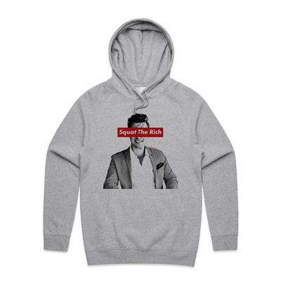 Squat The Rich Hoodie by Lonely Kids Club. All clothing from our T-shirts to our shorts and hoodies are ethically made, and printed packed and shipped from Sydney.