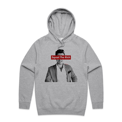 Squat The Rich Hoodie by Lonely Kids Club. All clothing from our T-shirts to our shorts and hoodies are ethically made, and printed packed and shipped from Sydney.
