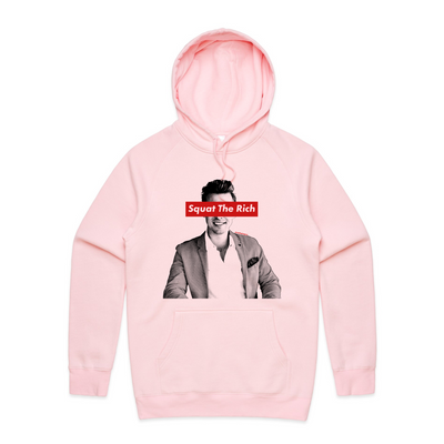 Squat The Rich Hoodie by Lonely Kids Club. All clothing from our T-shirts to our shorts and hoodies are ethically made, and printed packed and shipped from Sydney.