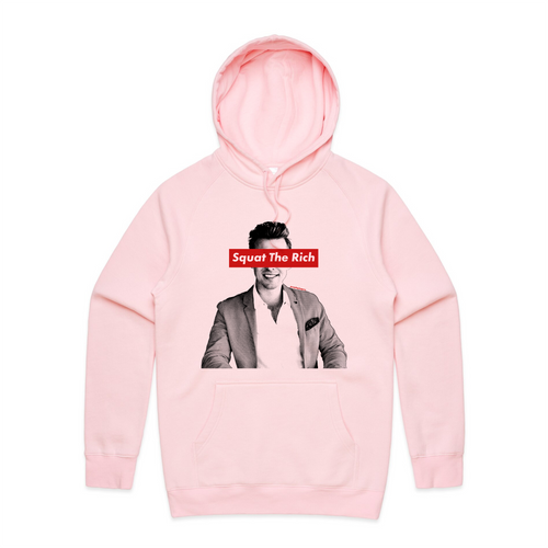 Squat The Rich Hoodie by Lonely Kids Club. All clothing from our T-shirts to our shorts and hoodies are ethically made, and printed packed and shipped from Sydney.